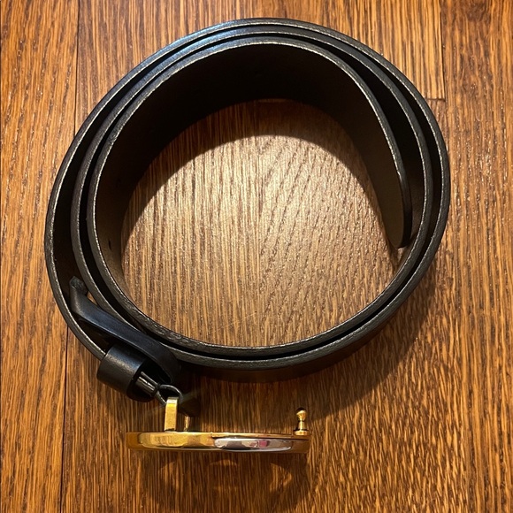 Black Belt with Gold and Silver Buckle - Picture 2 of 8